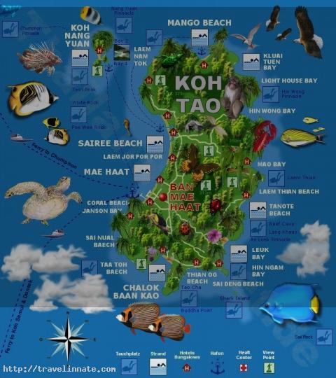 Koh Tao map